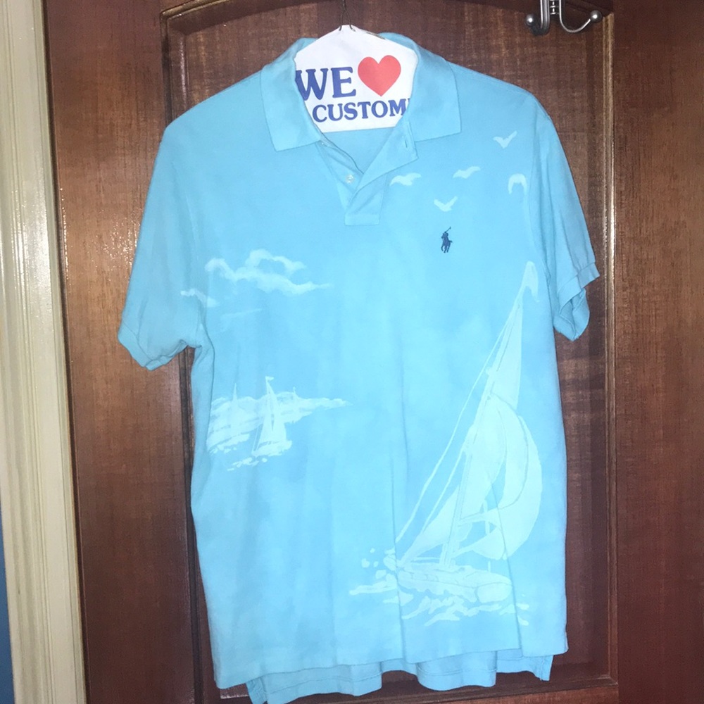 Polo Ralph Lauren , blue polo shirt with design
